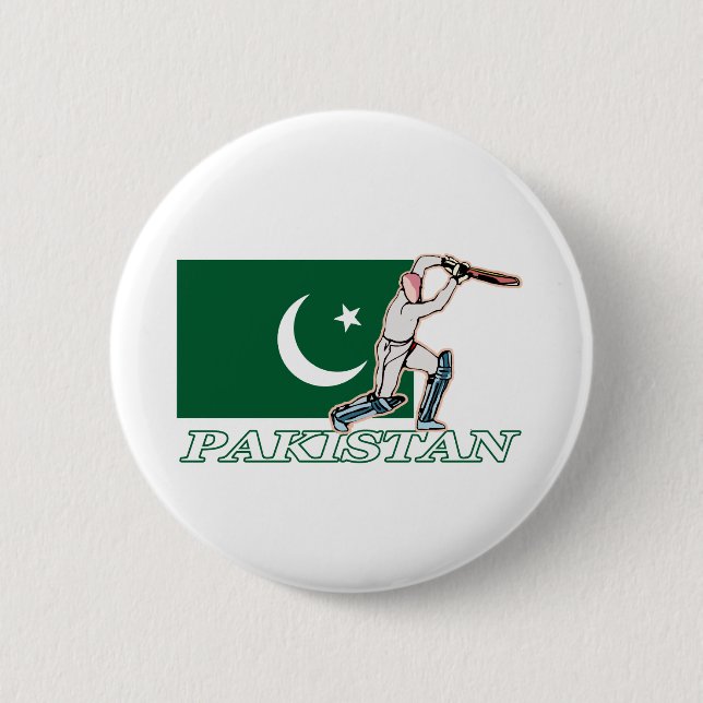 Pakistani Cricket Player Pinback Button (Front)
