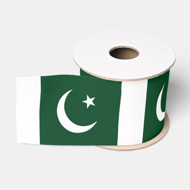 Pakistani Flag & Pakistan travel, holiday/sports Grosgrain Ribbon (Spool)