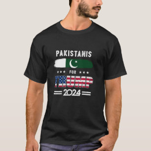 Pakistanis for Trump 2024 Pakistan Flag Patriotic T-Shirt