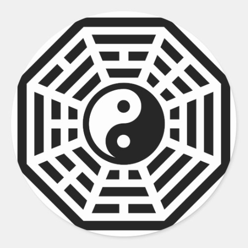Pakua Bagua Yin Yang China Symbol Of Reality Classic Round Sticker