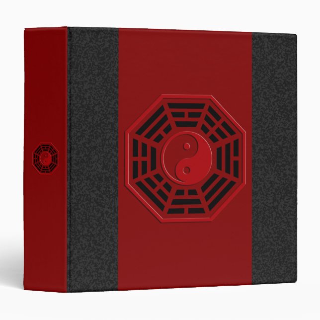 PaKua | dark red, black splatter 3 Ring Binder (Front/Spine)