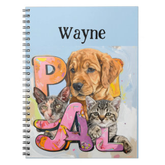 Pal Dog and Cats Plus Personalize Name Notebook