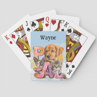 Pal Dog and Cats Plus Personalize Name Poker Cards