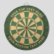 Pal Green and Beige Dartboard with Custom Text