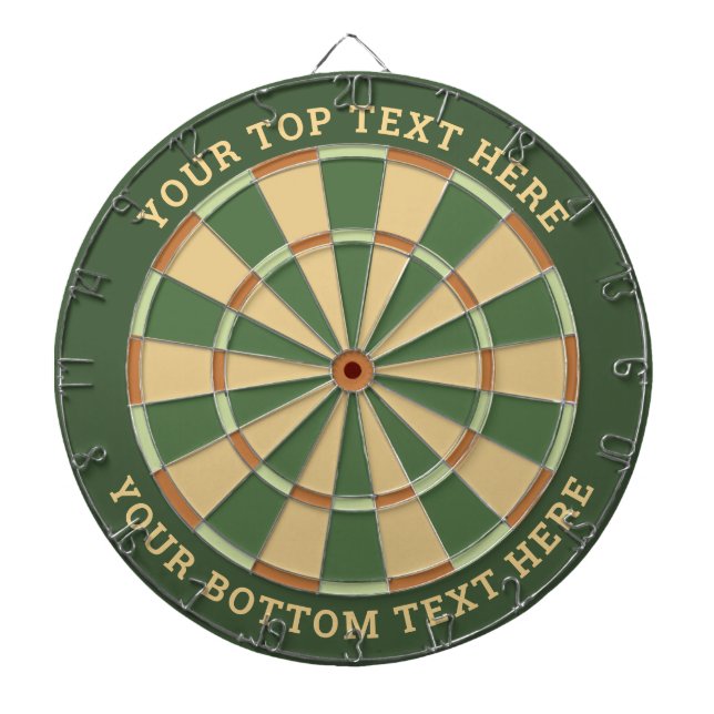 Pal Green and Beige Dartboard with Custom Text (Front)