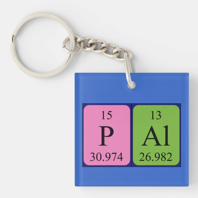 Pál periodic table name keyring (Front)