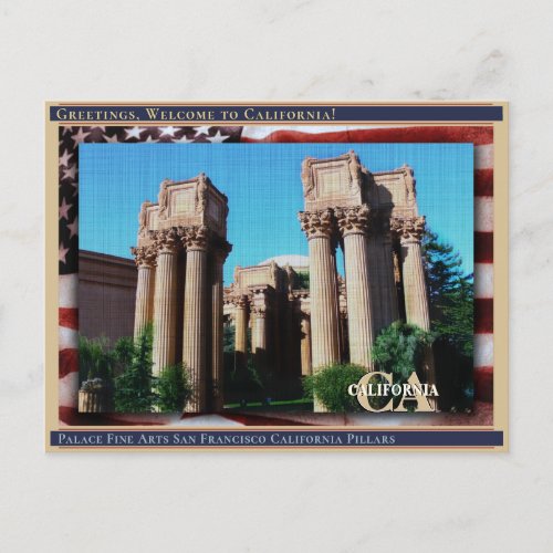 Palace Fine Arts San Francisco California Linen Postcard