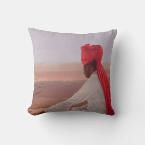Palace Guard Jaipur Throw Pillow