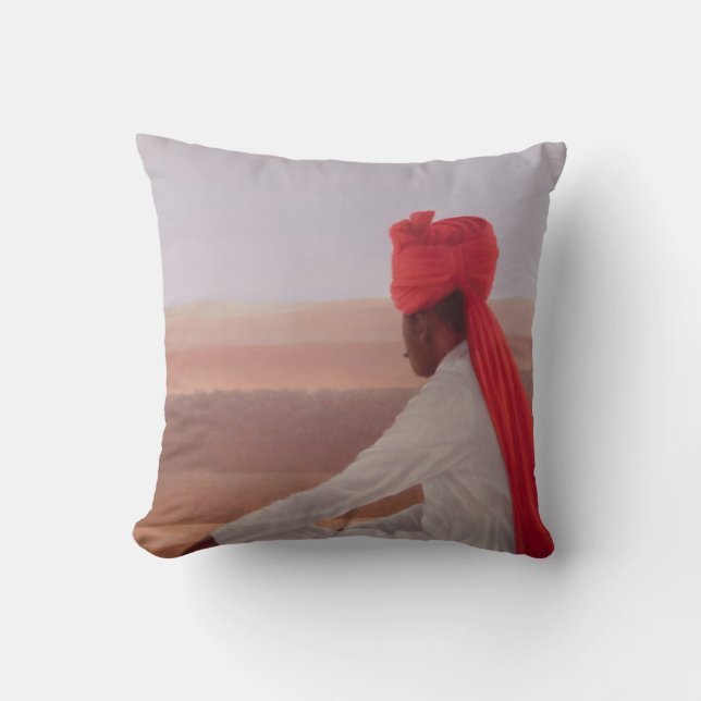 Palace Guard Jaipur Throw Pillow (Front)