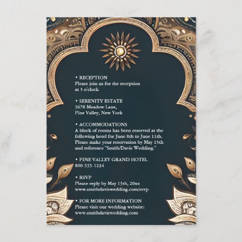 Palace Hindi Henna Mehndi Indian Style Wedding Enclosure Card