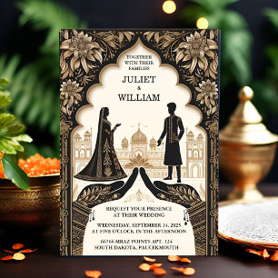 Palace Hindi Henna Mehndi Indian Style Wedding Invitation