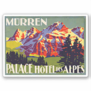 Palace Hotel Des Alpes Murren Switzerland Sticker