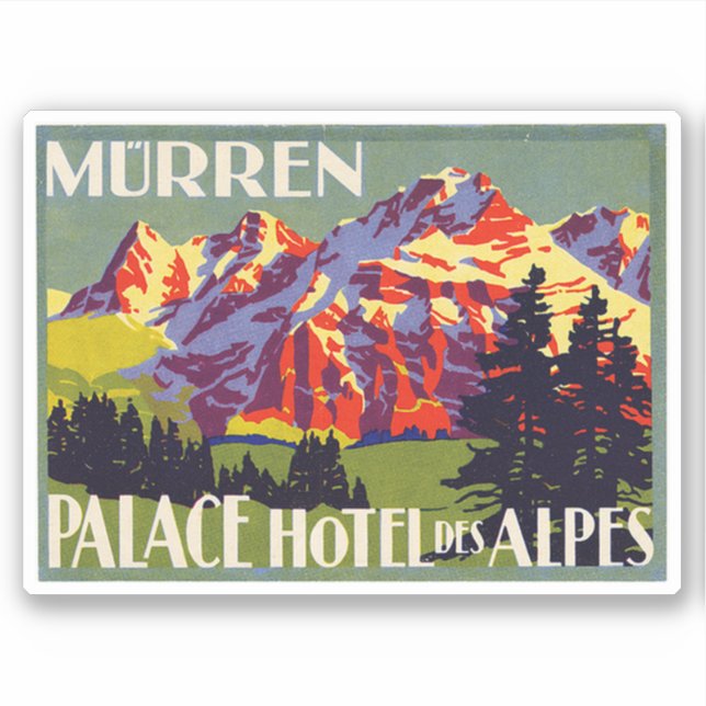 Palace Hotel Des Alpes Murren Switzerland Sticker (Front)