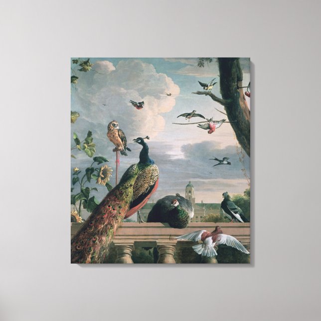 Palace of Amsterdam with Exotic Birds Canvas Print (Front)