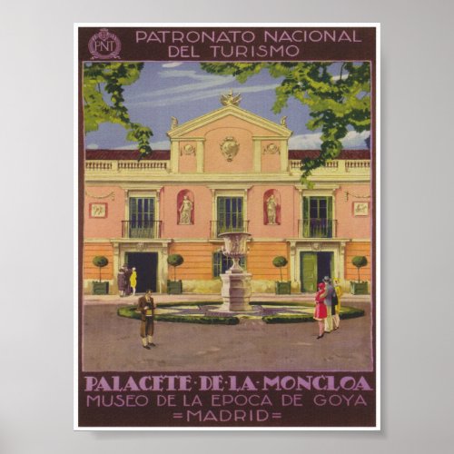 Palace of Moncloa Spain Vintage Travel Poster