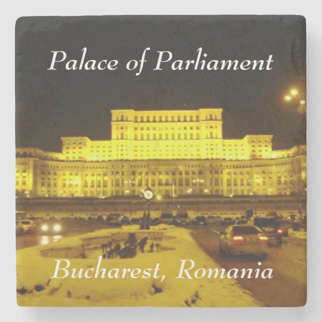 Palace of Parliament, Bucharest, Romania Stone Coaster (Front)