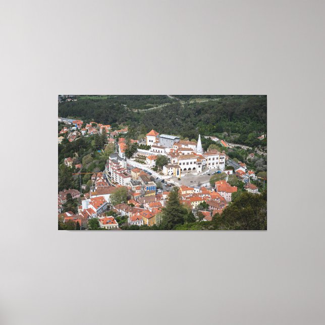 Palace of Sintra from above in Sintra, Portugal Canvas Print (Front)
