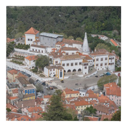 Palace of Sintra from above in Sintra Portugal Faux Canvas Print