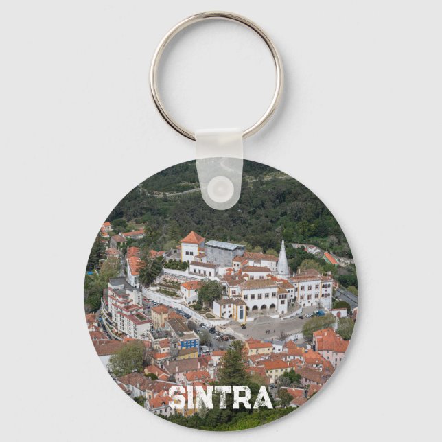 Palace of Sintra from above in Sintra, Portugal Keychain (Front)