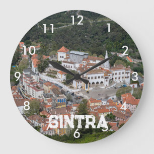 Palace of Sintra from above in Sintra, Portugal Large Clock