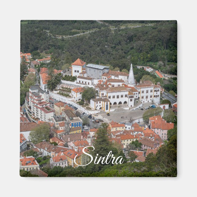 Palace of Sintra from above in Sintra, Portugal Magnet (Front)