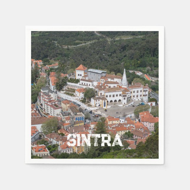 Palace of Sintra from above in Sintra, Portugal Napkins (Front)