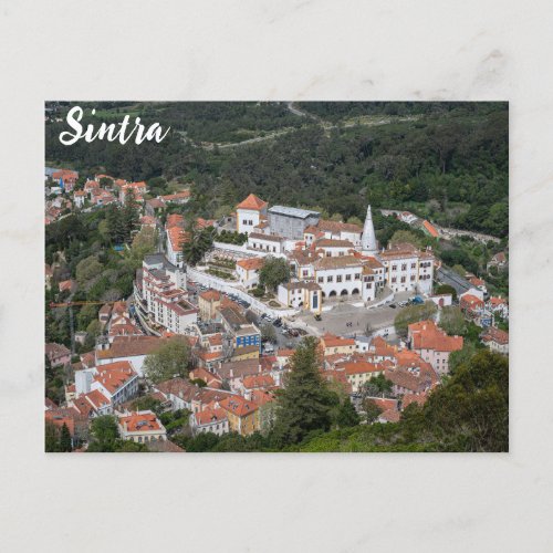 Palace of Sintra from above in Sintra Portugal Postcard