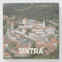 Palace of Sintra from above in Sintra, Portugal Stone Coaster | Zazzle