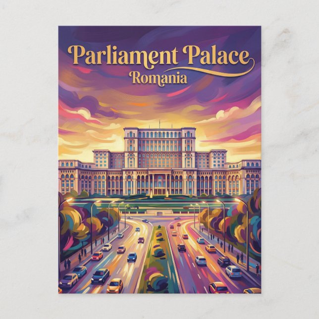 Palace of the Parliament Romania Postcard (Front)
