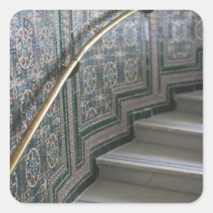 Palacio de Communicaciones, Moorish tiles Square Sticker