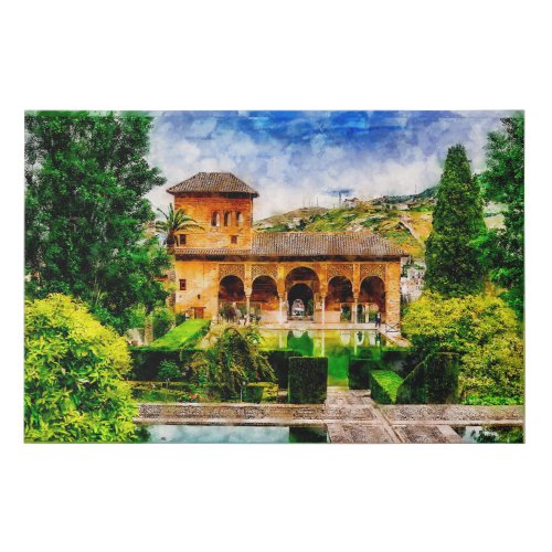 Palacio del Partal Alhambra Granada Spain Faux Canvas Print