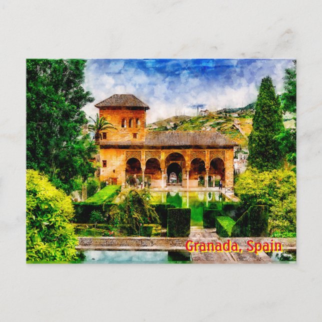 Palacio del Partal, Alhambra, Granada, Spain. Postcard (Front)