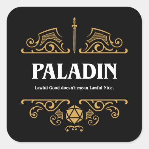 Paladin Class Tabletop RPG Gaming Square Sticker