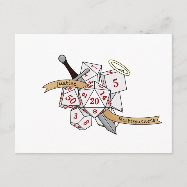 Paladin Dice Design Announcement Postcard (Front)