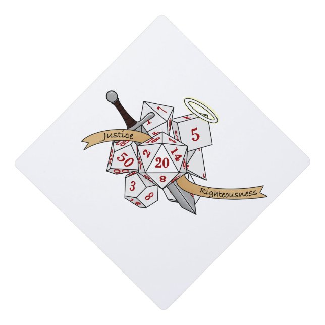 Paladin Dice Design Graduation Cap Topper (Front)
