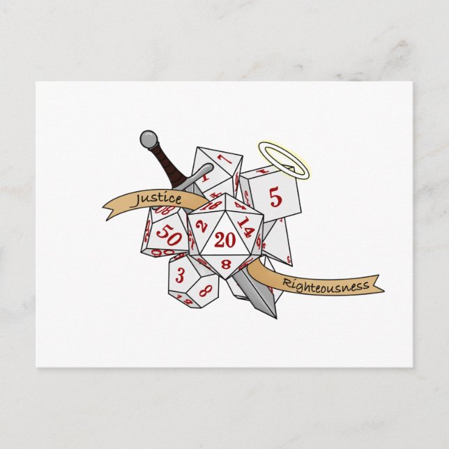 Paladin Dice Design Holiday Postcard (Front)