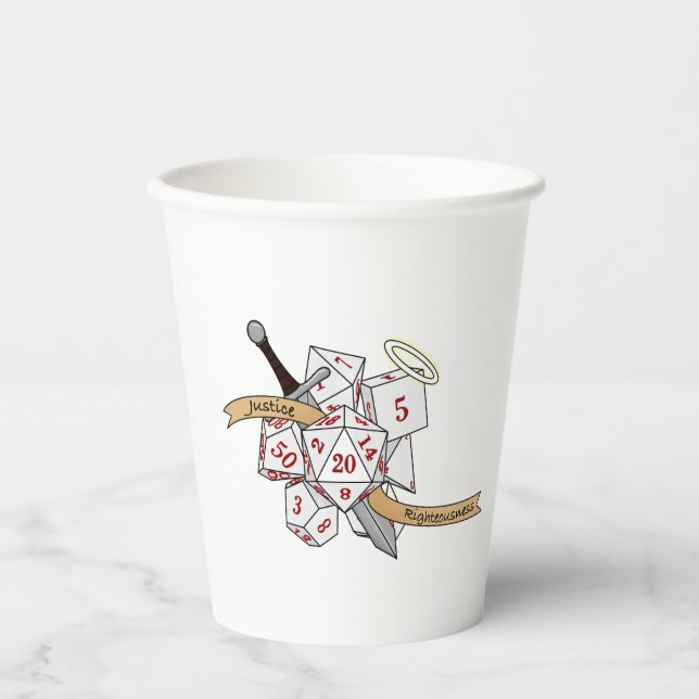 Paladin Dice Design Paper Cups (Front)