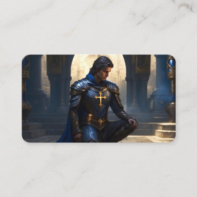 Paladin of the Supplicant Prayer Bookmark Business Card (Front)