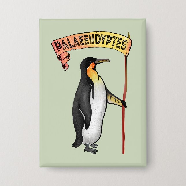 Palaeeudyptes Extinct Penguin Button (Front)
