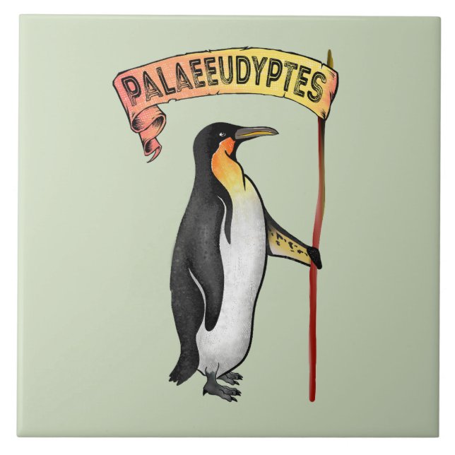 Palaeeudyptes Extinct Penguin Ceramic Tile (Front)
