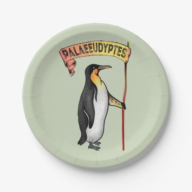 Palaeeudyptes Extinct Penguin Paper Plates (Front)