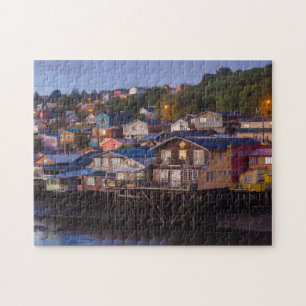 Palafito stilt houses, elevated view jigsaw puzzle