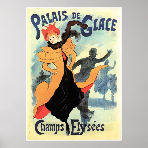 PALAIS DE GLACE Champs Elysees Old Jules Cheret Poster