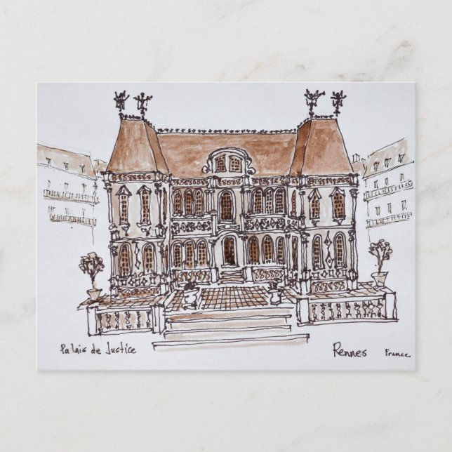 Palais de Justice Courthouse | Rennes, Brittany Postcard (Front)
