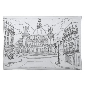 Palais Garnier Opera House | Paris  France Placemat by takemeaway at Zazzle