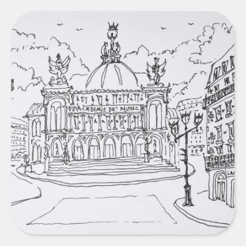 Palais Garnier Opera House  Paris France Square Sticker