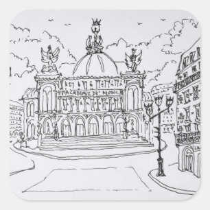 Palais Garnier Opera House Paris, France Square Sticker