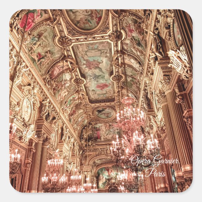 Palais Garnier Opera. Paris. France.  Square Stick Sticker (Front)