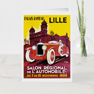 Palais Rameau - Lille - Automobile Ad - 1926 Foil Greeting Card