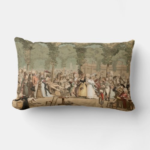Palais Royal French Aristocrats Garden 1700s Lumbar Pillow